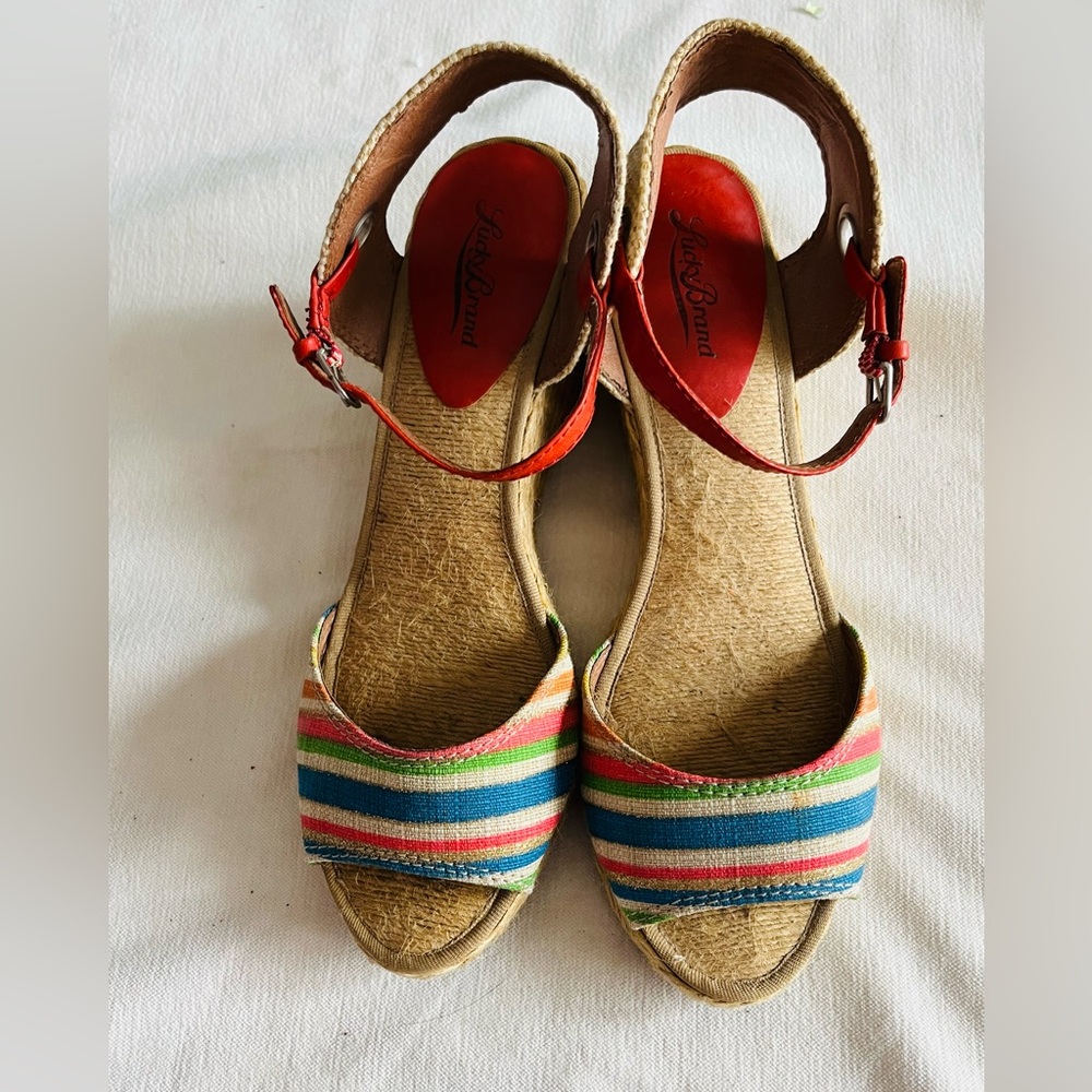 Lucky Brand Wedge Espadrille Sandals Size 9.5